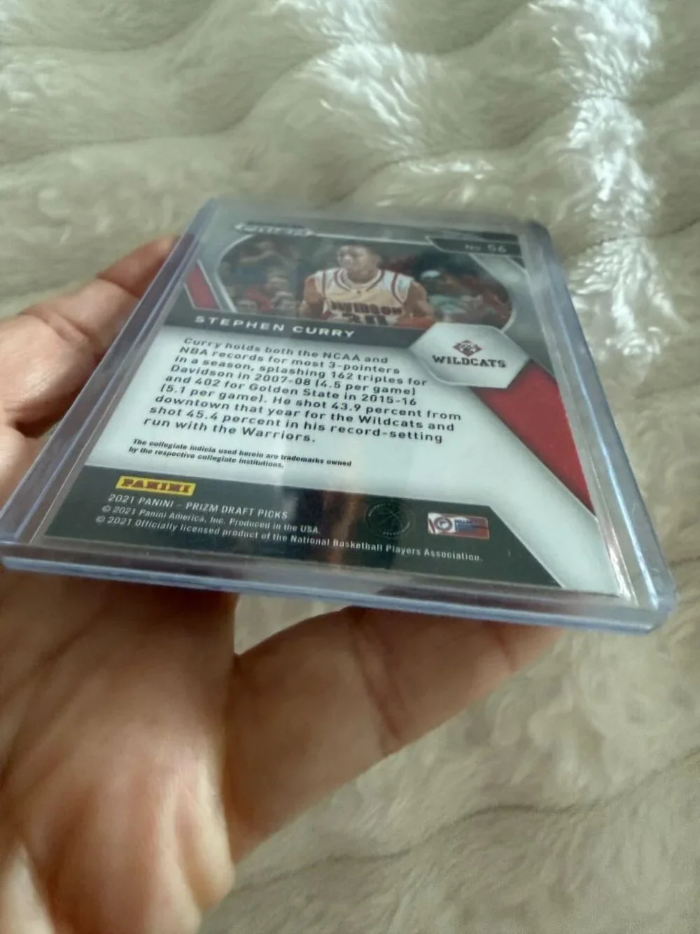2021 Panini Prizm Draft Picks Stephen Curry #56 - Davidson Wildcats - Warriors